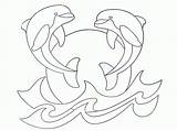 Dolphins Suncatcher Twin sketch template