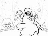 Frosty Snowman Coloring Happy Tsgos Size Handphone sketch template