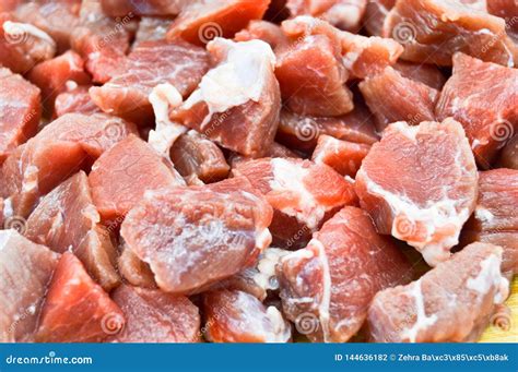 red raw meat pieces  fresh stock photo image  culinary