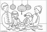 Festival Coloring Moon Chinese Pages Year Printable Colouring Years Family Color Colour Print Popular sketch template