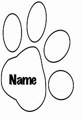 Paw Print Dog Outline Template Coloring Tiger Color Paws Cat Pages Clues Printable Lion Clipart Blues Clip Cougar Pawprint Library sketch template