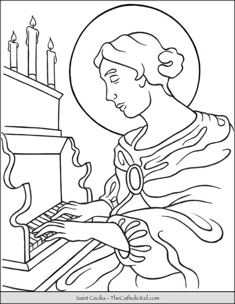 saint cecilia coloring page coloring pages saint coloring catholic