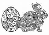 Easter Rabbit Egg Coloring Pages Patterns Ink Cartridge Adults Mandala Adult Cartridges sketch template