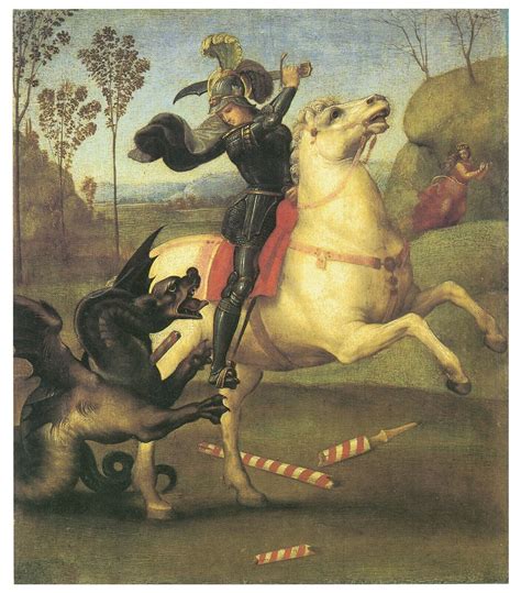 st george   dragon  raphael classical great art painting