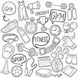 Fitness Drawing Gym Doodle Sport Sketch Icon Vector Royalty Getdrawings sketch template