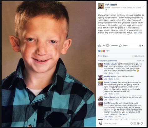 father s facebook post about sick son getting bullied goes