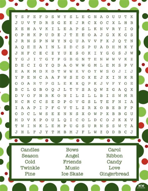 printable word search christmas
