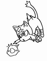 Litten Coloring Pages Pokemon Getcolorings Top Template sketch template