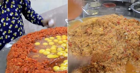 video shows man cooking india s largest scrambled egg made