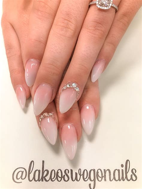 ombre jewels curved nails ombre acrylic nails pink sparkle nails