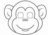 Monkey Mask Face Animal Template Coloring Clipart Lion Masks Drawing Craft Printable Pages Kids Colouring Templates Paper Learn English Want sketch template