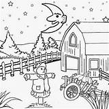 Coloring Scenery Pages Kids Night Drawing Printable Pumpkin Fall Time Sky Sketch Patch Color Starry Adult Class Getdrawings Getcolorings Print sketch template