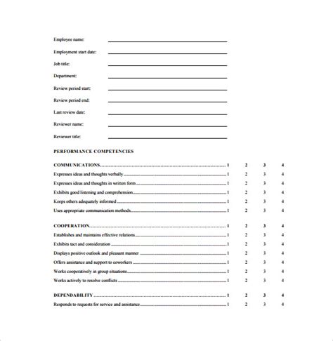 employee review forms