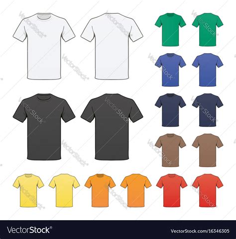 blank colored  shirt template royalty  vector image