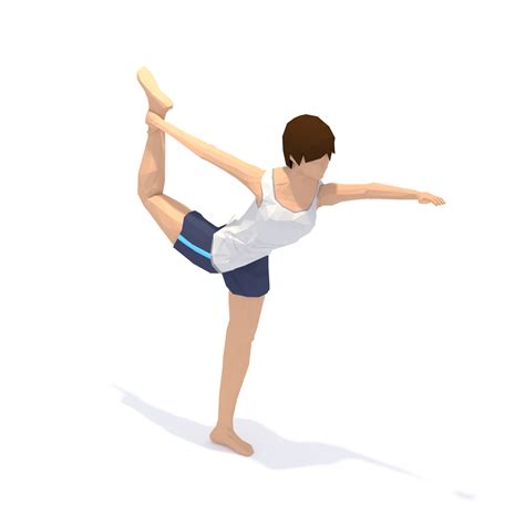 king dancer pose yoga exercise woman animation  modell turbosquid
