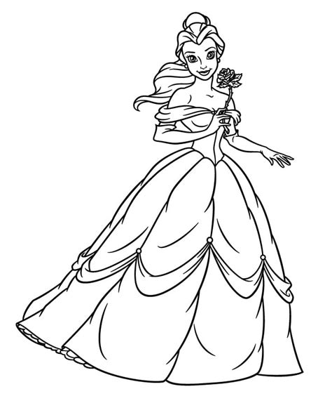 pretty princess belle coloring page  print  color