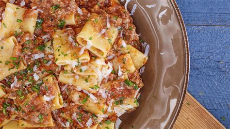 Rachael S Charred Eggplant And Meat Sauce With Paccheri