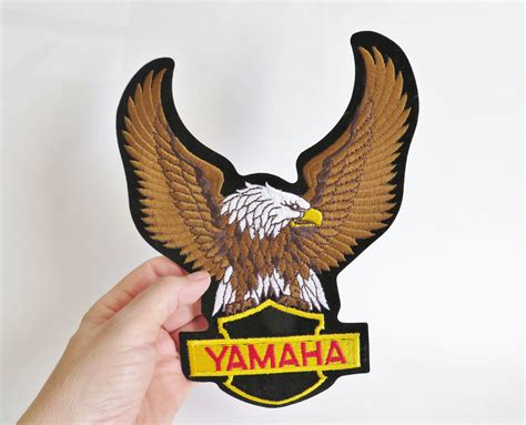 vintage yamaha patch yamaha eagle motorcycle embroidered iron  patch large size yamaha eagle