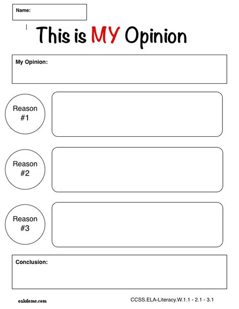 printable opinion writing graphic organizer printable templates