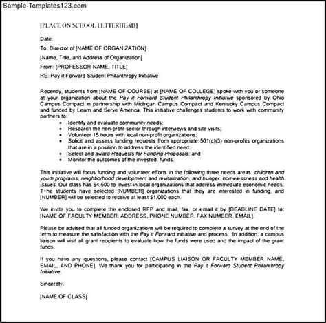 proposal letter template  funding  format sample