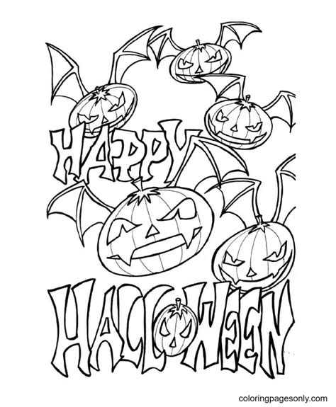 scary bat pumpkin  halloween coloring pages halloween bats