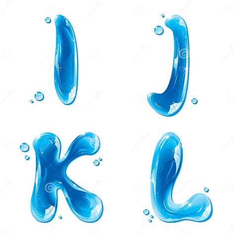 Abc Water Liquid Letter Set Capital I J K L Stock Vector