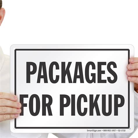 packages  pickup sign sku