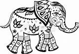 Elefante Elefantes Hindues Ethnic Ornamented Animados Thinkstockphotos sketch template