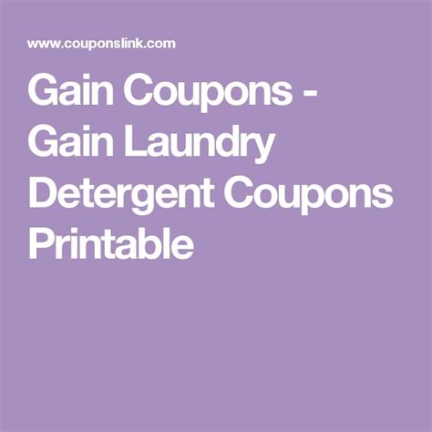 gain coupons gain laundry detergent coupons printable gain coupons