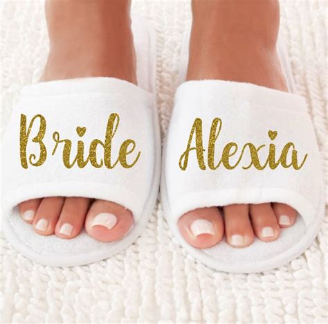 Personalized Wedding Slippers Wedding Brideandbridesmaid