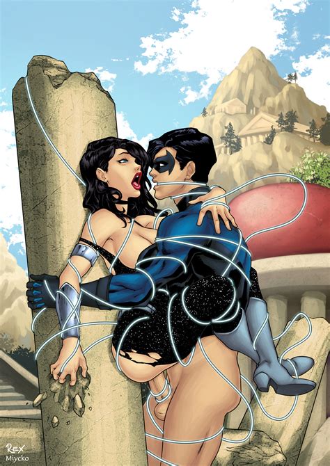 nightwing and donna troy commission by r ex hentai foundry