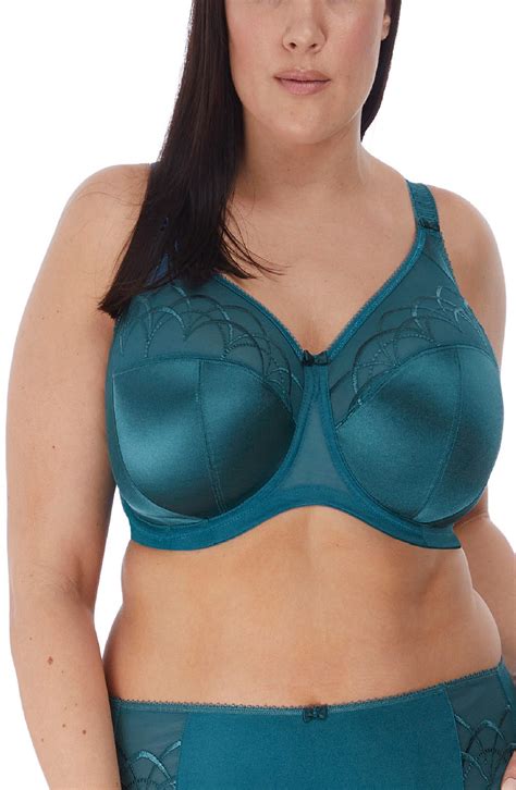 Plus Size Womens Elomi Cate Underwire Bra Size 38h Blue Green In
