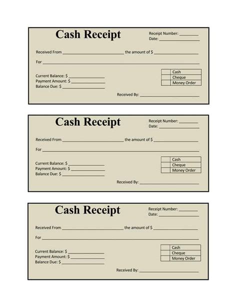 payment receipt format  excel excel templates