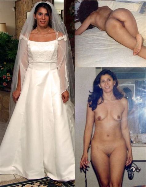 brides dressed then undressed after cumception