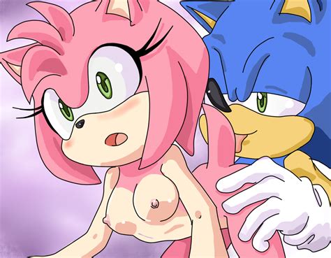 Rule 34 Amy Rose Anthro Blue Hair Blush Breasts Female
