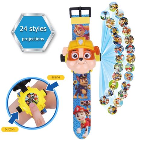 paw patrol toys set 3d projection watch action figure birthday anime