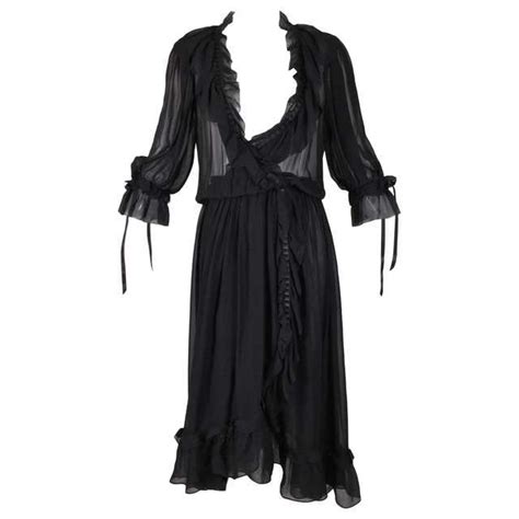 S S 1978 Christian Dior Haute Couture Sheer Black Silk
