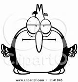 Woodpecker Bird Bored Clipart Cartoon Cory Thoman Vector Outlined Coloring Illustration Royalty Frightened sketch template