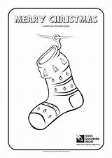 Coloring Christmas Sock Pages Cool Print sketch template