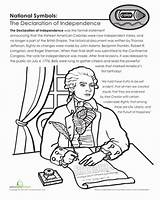 Independence Declaration Worksheet Symbols Coloring Worksheets American National Answers Grade History Kids Pages Jefferson Thomas Education Drawing 3rd July Studies sketch template