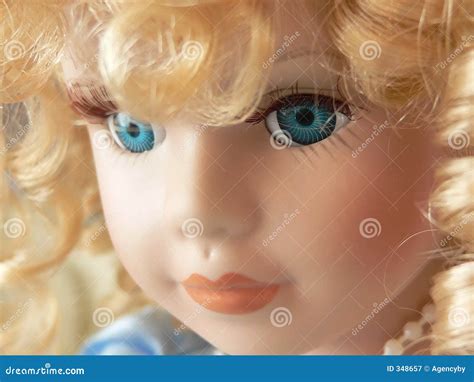 doll face stock image image  cilia fashion blue eyelash
