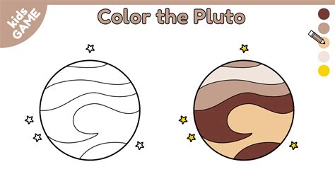 page  coloring book  kids color cartoon  pluto  space