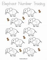 Elephant Number Tracing Coloring Preschool Animal Noodle Twistynoodle Math Built California Usa Choose Twisty Board sketch template