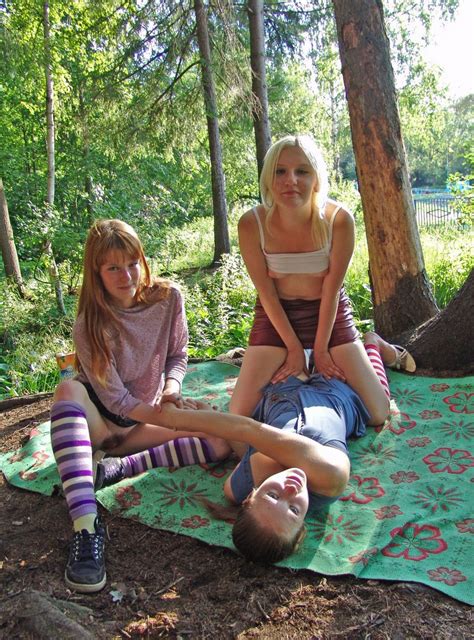 three slutty girl on picnic at public park russian sexy girls