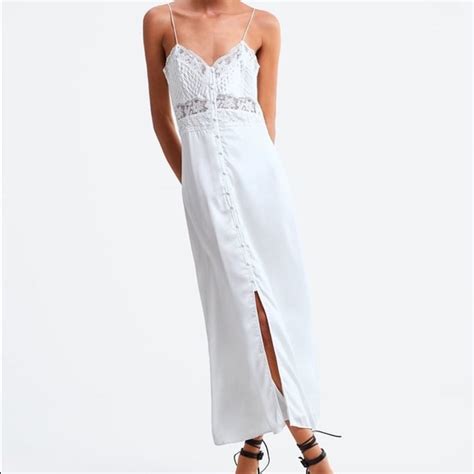 Zara Dresses Zara Off White Satin Lingerie Style Dress Poshmark