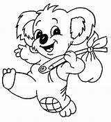 Koala Coloring Bear Pages Printable Kids sketch template