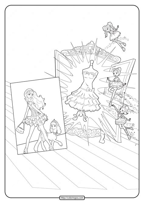 printable barbie fashion fairytale coloring pages