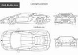 Lamborghini Aventador Cad Drawing Block Car Sketch Reventon Outline Blocks Autocad Plan Side Cars Front Elevation  Dwg Drawings Porsche sketch template