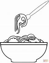 Spaghetti Coloring Pages Food Printable Drawing Categories sketch template