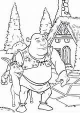 Shrek Coloring Pages Kids Color Print Characters Children sketch template